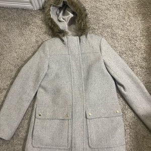 J Crew Coat - Vail Parka in light grey